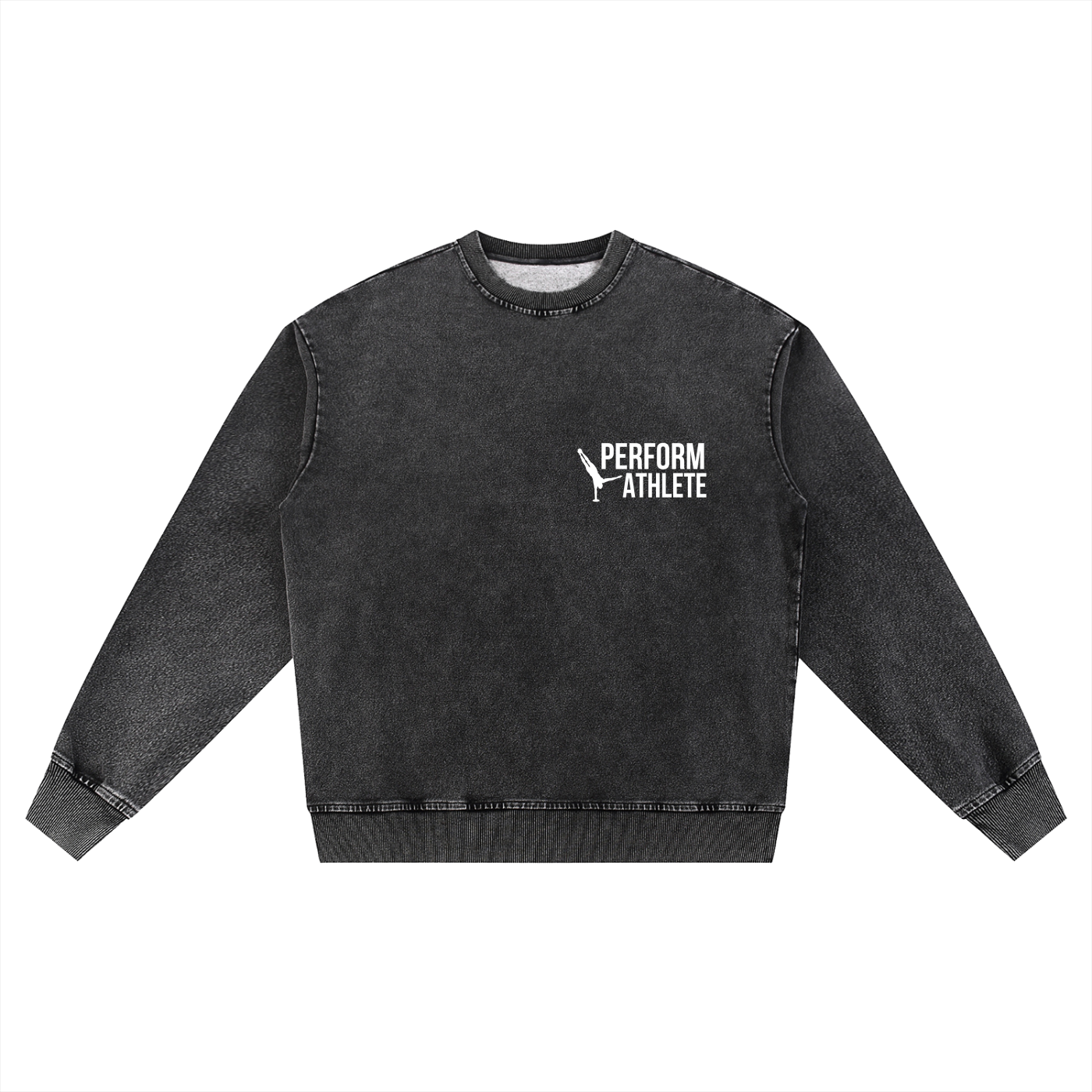 Perform Athlete Snow Wash Oversized Crewneck Sweatshirt